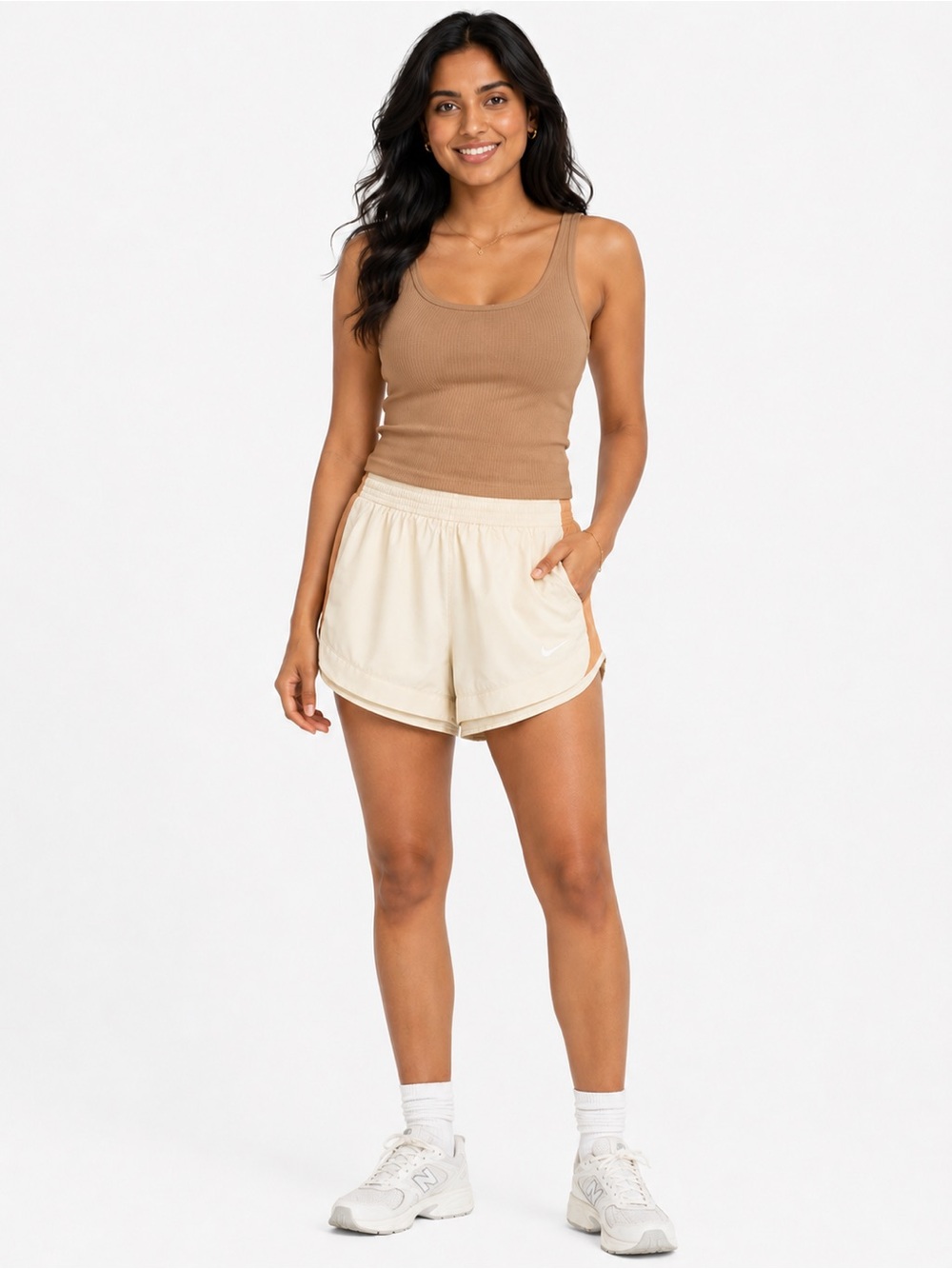 Nike Dri-FIT Cream & Peach Running Shorts – Size Large